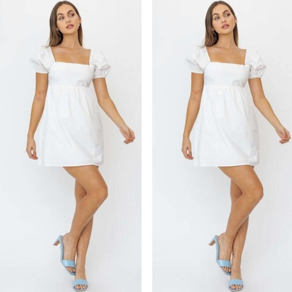 Cheers To Summer Mini Babydoll Puff Sleeve Dress - Picture 3 of 4